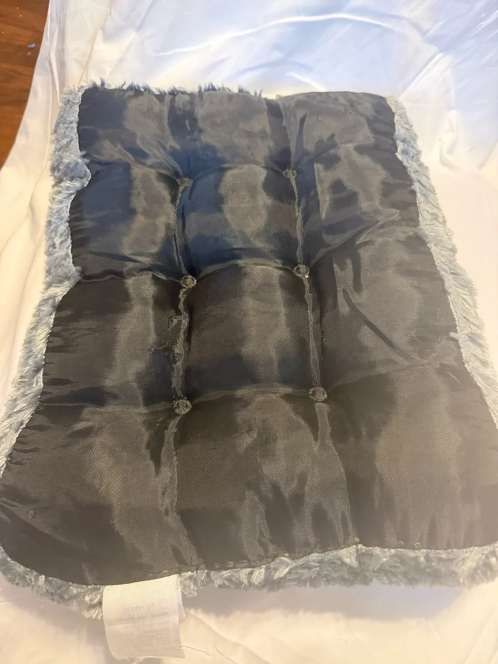 Plush Faux Fur Small Pet Bedding Pad - Gray